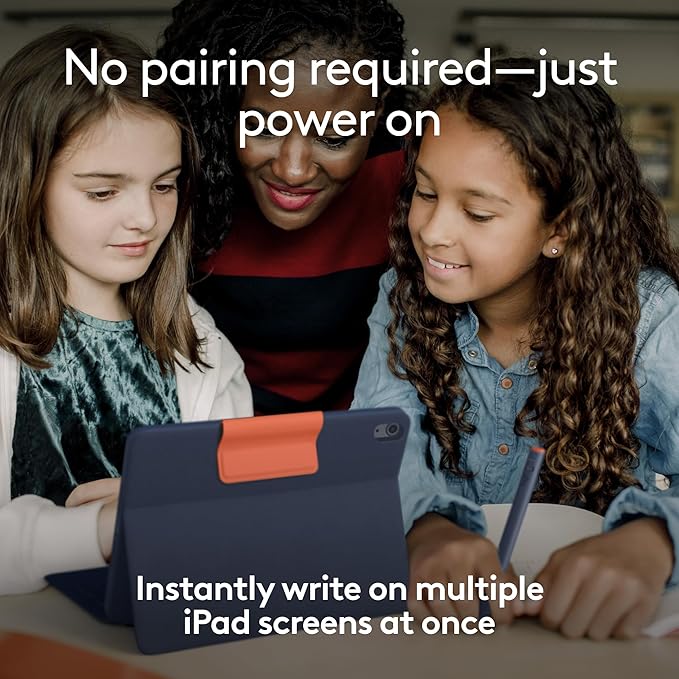 Logitech Crayon Digital Pencil for iPad (iPad Models with USB-C Ports) Featuring Apple Pencil Technology Anti-roll Design and Dynamic smart tip.