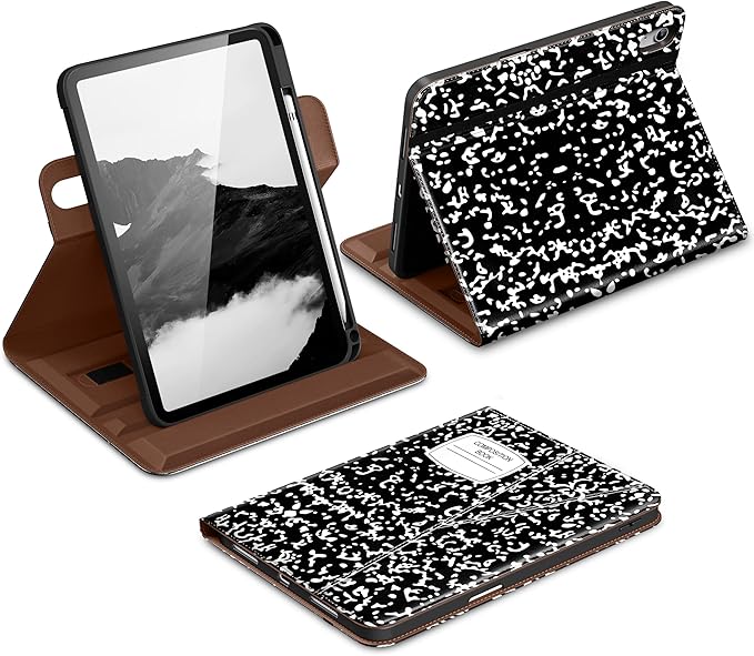 DTTO for iPad A16 Case iPad 11th / 10th Generation Case (2025/2022) 360 Degree Rotating Premium Leather Folio Stand Cover with Pencil Holder New Book