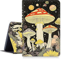 DIGTIALLL Case for Amazon Kindle Fire HD 8 Tablet (8th / 7th / 6th Generation - 2018 2017 and 2016 Release) PU Leather Smart Protective Cover with Auto Sleep/WakeMushrooms Psychedelic