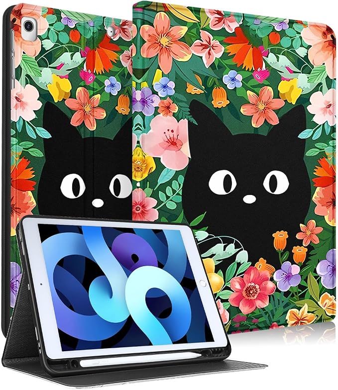 2-for iPad ipad 9/8/7th-Flower Cat
