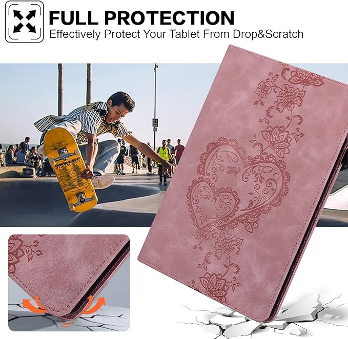 Case for Lenovo Idea Tab 11'' 2025/ Tab M11/ Tab K11 LTE 11 2024 Multi Angle Flip PU Leather Shockproof Case with Pencil Holder/Card Slots Pink