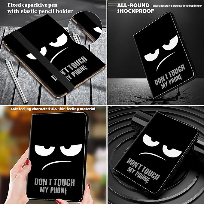 for iPad Air 13 inch Case M3 2025/M2 2024 &amp iPad Pro 12.9 inch Case 6th/5th/4th/3rd Gen (2022/2021/2020/2018) PU Leather Stand Cover with Pencil Holder Auto Sleep/Wake Don't Touch My