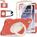 Case for Samsung Galaxy Tab A9+/A9 Plus Case 11 Inch with Screen Protector/360° Rotating Stand/Pen Holder/Shoulder Strap Shockproof Cover for Tablet A9+ 5g (Orange)
