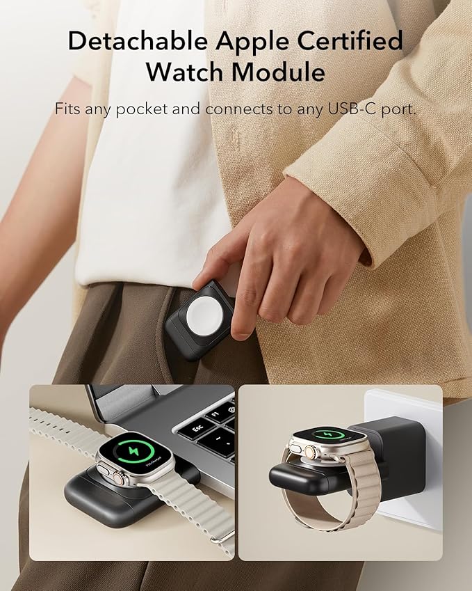 ESR for 3 in 1 Wireless Charging Station Certified Apple Watch Charger 15W MagSafe Charger Stand for iPhone Wireless Charger for Multiple Devices iPhone 17/16/15/14/13 Watch AirPods Black