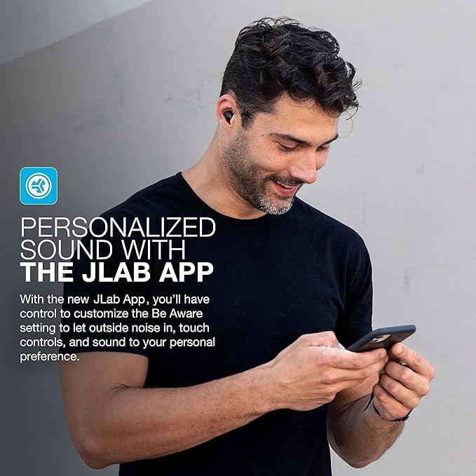 JLab JBuds Mini True Wireless Bluetooth Earbuds + Charging Case Charcoal Black IP55 Sweat and Dust Proof Bluetooth Multipoint Be Aware Audio 3 EQ Sound Settings Crystal Clear Calls
