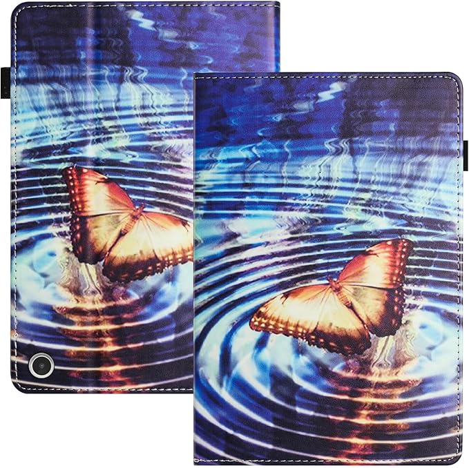 Case for Amazon Kindle Fire Max 11 (13th Generation 2023 Release) 11 with Pencil Holder &amp Folio Stand Magnetic Smart PU Leather Shockproof Cover [Auto Sleep Wake] Yellow Butterfly Wave