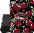 JOYLAND for iPad Air 11 Inch (M3 2025/M2 2024)Air 5th/4th Generation (2022/2020) with Pencil Holder-Auto Wake/SleepLeopard Print Cherry Cover Anti-Scratch Shockproof Premium Folio Stand CaseBlack