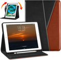 DTTO Rotating Case for iPad 6th / 5th Generation 9.7 Inch 2018/2017 iPad Air 2 / Air 1 Case 360 Degree Swiveling Premium Leather Folio Stand Cover with Pencil Holder - Auto Wake/Sleep Black Brown