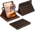 DTTO for iPad A16 Case iPad 11th / 10th Generation Case (2025/2022) 360 Degree Rotating Premium Leather Folio Stand Cover with Pencil Holder Dark Brown