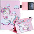 Dteck Case for All-New Fire HD 10 &amp HD 10 Plus Tablet (2021 Release 11th Generation) - Slim Multi-Angle Folio Stand Premium PU Leather Protective Smart Cover with Auto Wake Sleep Pink Unicorn