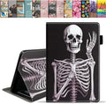 Case for All-New Amazon Fire HD 10 &amp 10 Plus Tablet 10.1 (13th/11th Generation 2023/2021 Release) Slim PU Leather Stand Cover with Card Slot &amp Auto Wake/Sleep Skull Skeleton