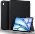 Gexmil Leather Case for iPad Air 11 Inch M4/M3/M2 (2026/2025/2024)iPad Air 10.9 Inch 5th/4th Generation 2022/2020 Top Grain Leather Cover Auto Sleep/Wake Adjustable StandPalm-Print Black