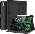 Handmade Case for iPad A16 11th Gen 11 Inch 2025 / iPad 10th Generation 10.9'' with Pencil Holder PocketMulti Angles StandMagnetic ClosureVegan Leather CoverAuto Sleep/WakeBlack