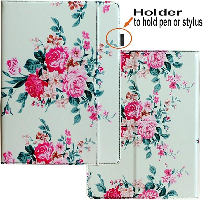 Case for iPad 10.2 9th 8th 7th Generation Multi Stand Folio Smart Cover with Pocket Auto Wake Up/Sleep for 2021/2020/2019 A2602 A2603 A2604 A2270 A2428 A2429 A2197 A2200 (Green Pink Flower)