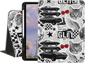 Stylish Case for iPad 9th/8th/7th Generation 10.2 2021/2020/2019Cool Car Collage Textured Folio Case with Pencil Holder Multi-Angle View Adjustable Stand Auto Wake/Sleep Cover for Women