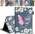 Case for Amazon Kindle Fire HD 10 &amp 10 Plus Tablet 10.1 (13th/11th Generation 2023/2021 Release) - Premium PU Leather Cover with Auto Sleep Wake Floral Butterfly Bible Verse Philippians 4:13