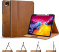 Gexmil Case for iPad Pro 11 Inch4th/3rd/2nd/1st Generation(2022/2021/2020/2018) Genuine Leather Cover with Pencil HolderCowhide Folio CoverAuto Sleep/Wake Magnetic ClosureBrown