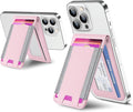 ExtreLife for Magsafe Wallet Adjustable Stand Open ID Window Magnetic Wallet for iPhone 17/16/15/14 Pro Max/14 Pro/14/14 Plus/13/12 Series 9 Cards Holder Vegan Leather Pink