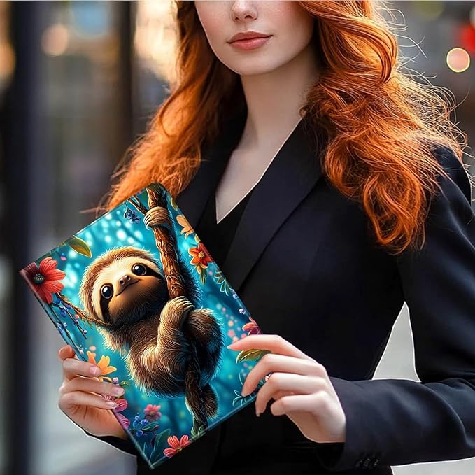 Case for Kindle Paperwhite 12th Generation 7 &amp Kindle ColorSoft Signature Edition PU Leather Protective Cover with Auto Sleep/Wake for Kindle Paperwhite 2024 – Cute Sloth