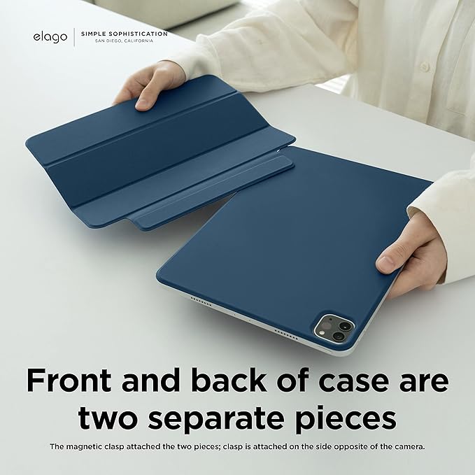 elago Case for iPad A16 10th Generation - iPad Case with Magnetic Attachment to Metal Materials Compatible with elago’s Apple Pencil case (Blue)