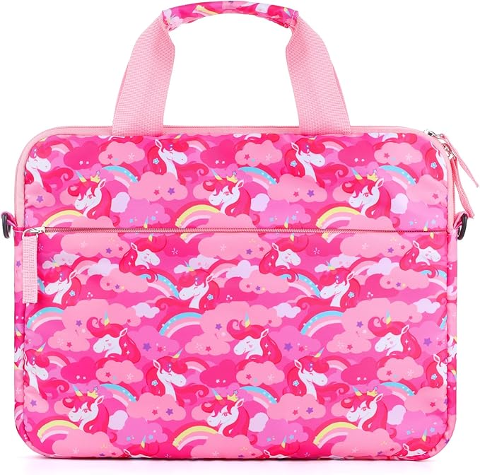 Kids Tablet Bag for Girls Kids Tablet Carrying Case for Fire HD 10 HD 8 Fire 7 Sleeve Bag Kid Kindle Bag iPad Bag for Kid Unicorn Pink