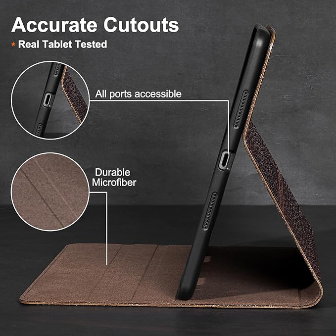 Gexmil Leather Case for iPad air 10.5 Inch (3rd Gen.2019)iPad Pro 10.5 Inch(2017) with Built-in Apple Pencil HolderPremium Cowhide Folio CoverBrown Crocodile