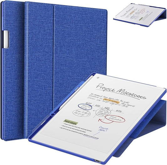 E NET-CASE Case for Remarkable Paper Pro Color 11.8- Multi-Viewing &amp Auto Sleep/Wake Book Folio Cover with Built-in Pen Holder for Remarkable Paper Pro Tablet 11.8 inch 2024 Released (Blue)