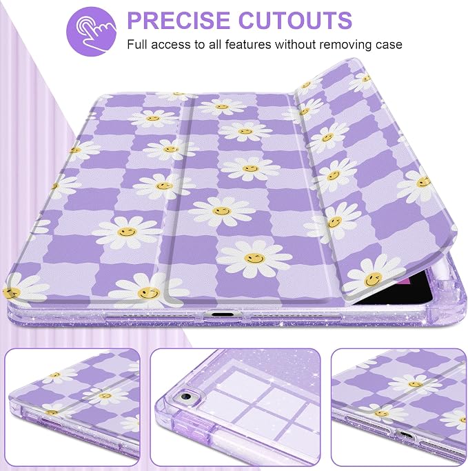 Cool Flower & Purple Checkerboard