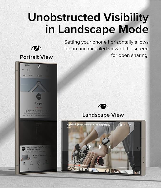Ringke Easy Slide Privacy Tempered Glass [Anti Spy] Compatible with Samsung Galaxy S24 Ultra Screen Protector Easy to Install Case Friendly Privacy Screen Protector - 2 Pack