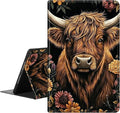 Case for All-New Amazon Fire HD 8 &amp 8 Plus Tablet (12th Generation/10th Generation 2024/2022/2020) 8PU Leather Slim Standing Smart Cover Case with Auto Sleep/Wake-Cute Highland Cow