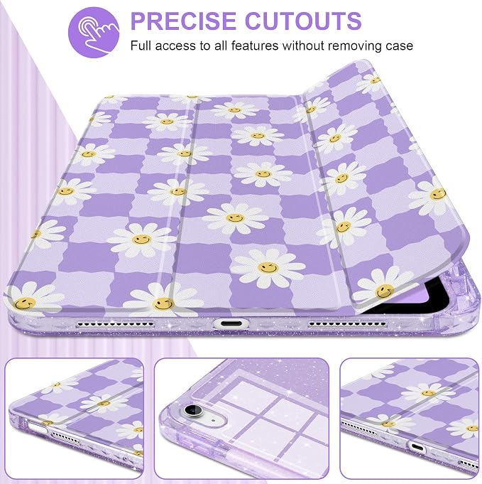 Cool Flower & Purple Checkerboard