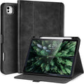Handmade Case for iPad Pro 13 Inch (M5/M4) 2025/2024 with Pencil Holder PocketMagnetic ClosureAuto Sleep/WakeVegan Leather Folio Protective CoverMulti Angles StandBlack