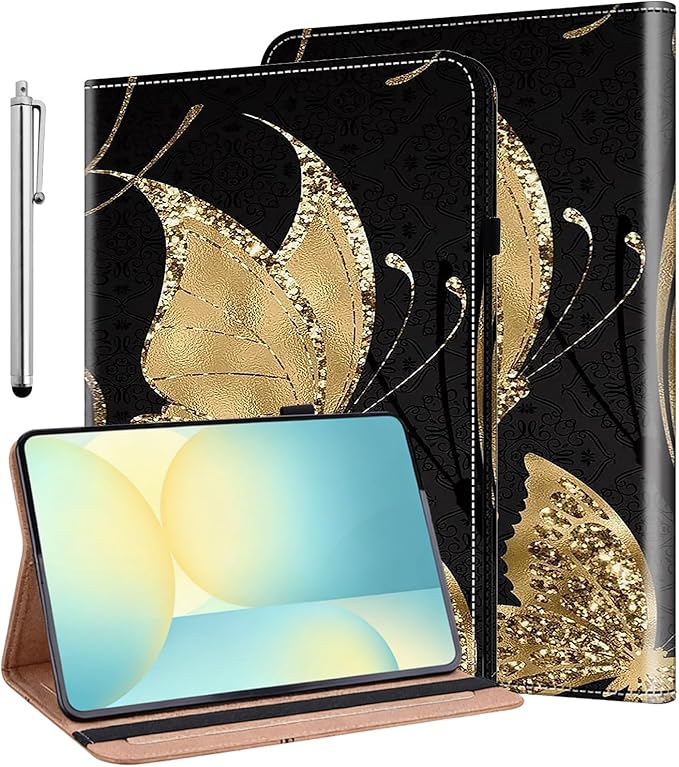 ALILANG Case for iPad Air 3 2019 10.5 (A2152/A2123/A2153)/iPad Pro 10.5 2017 (A1701/A1709)PU Leather Folio Cover with Multi-Angle Stand for iPad Air 3 Generation Tablet Case -Gold Butterfly