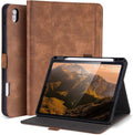 Case for iPad Air 11 Inch M4/M3/M2 (2026/2025/2024)iPad Air 5th/4th Generation 10.9'' Folio Cover with Pencil Holder PocketMagnetic ClosureMulti Angles StandAuto Sleep/WakeDark Brown