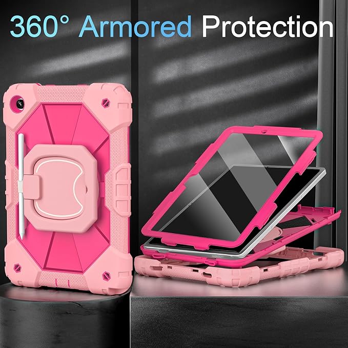Case for Samsung Galaxy Tab A9+/ A9 Plus 11 Inch (SM-X210/X216/X218) with Screen Protector/360 Rotating Stand Military Grade Shockproof Cover for A9 Plus Tablet Case