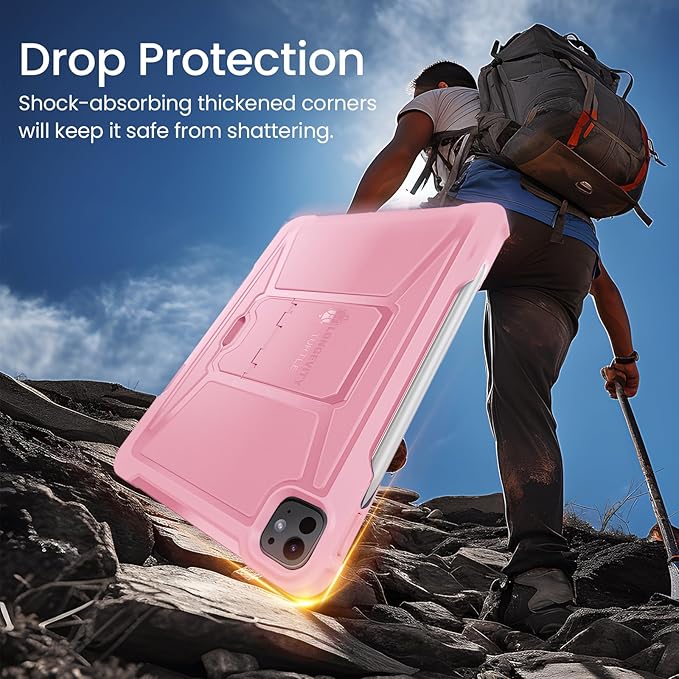 ZtotopCases for iPad Pro 13 Inch Case M4 2024 7th Gen/Pro 12.9 Inch 6th/5th/4th Generation 2022/2021/2020 Full Body Protective Rugged Cover with [Pencil Holder+Screen Protector] for iPad Pro 13Pink