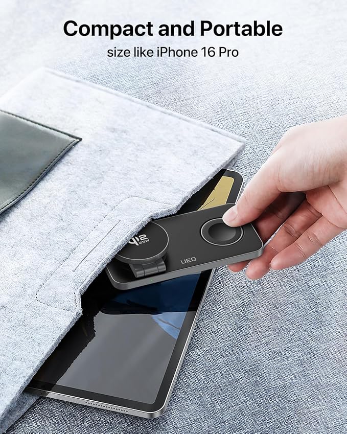 3-in-1 Charging Station for Apple DevicesQI2.2 25W Ultra-Fast Magnetic Wireless Charger StandCompatible with MagSafeFoldable Travel Charger for iPhone Air/17/16/15/14/13/12Apple WatchAirPods