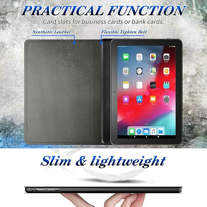 for All-New Amazon Kindle Fire HD 10 Tablet Case (13th Generation 2023 Release) Slim Adjustable Stand Back Shell Protection Smart Cover for Fire HD 10 2023 10.1 Inch Moon Wolf