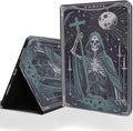 Tablet Case for iPad 10th Generation 10.9 Inch with Magnetic Auto Wake/Sleep and Multi-Angle Adjustable Stand Cover - Skeleton Tarot