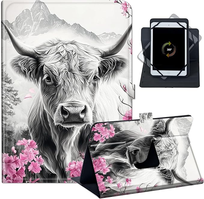 Cherry Blossom Highland Cow