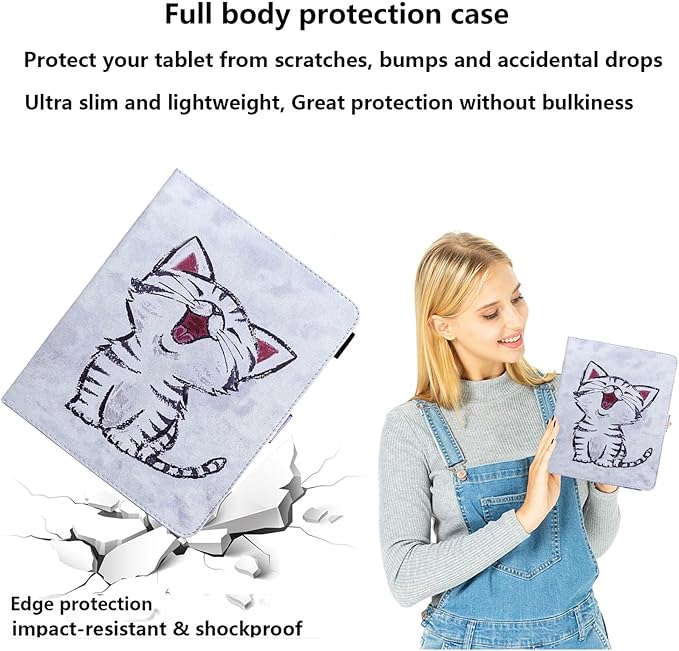 for iPad Pro 13 inch M4 Case 2024with Stand/Hand Strap/Pencil Holder/Pockets [Auto Wake/Sleep] PU Leather &amp Soft TPU Back Shockproof Cover Magnetic Smart Wallet ShellCute Red-Billed Cat