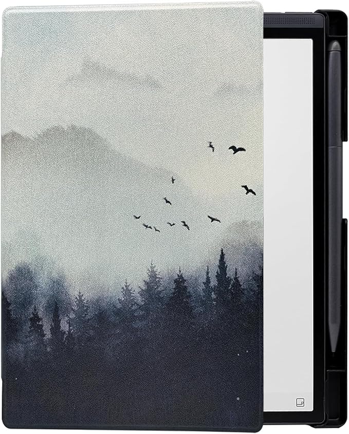 Slimshell Case for 8.2'' iFLYTEK AINOTE Air 2 Smart Auto Sleep/Wake Ultra-Thin Lightweight Leather Folio Cover with Built-in Pen Holder &amp Magnetic Closure (Misty Forest)
