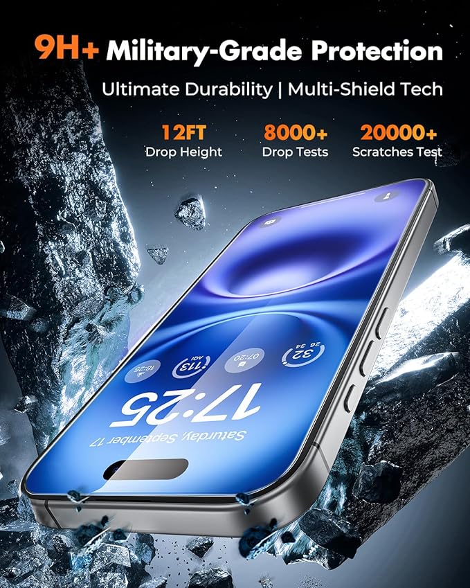 UNBREAKcable 2+2 Pack for iPhone 16 Screen Protector &amp Lens Protector [Military-Grade] [99% HD Clear] [Easy Install] 9H+ Shatterproof Tempered GlassBubble-Free &amp Anti-FingerprintCase Friendl
