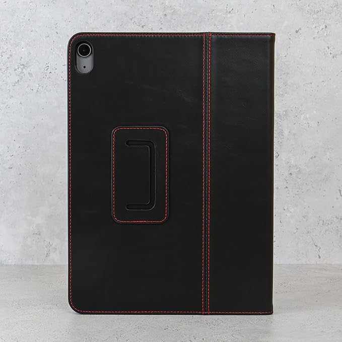 Casemade Real Leather Case Compatible with iPad 11th Gen A16 2025 / 10th Gen (2022) - Full-Grain Leather Cover Auto Sleep/Wake Dual Stand Position (Black)