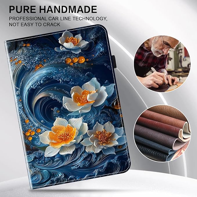 Case for Amazon Kindle Fire Max 11 Case 11(13th Generation 2023 Release) Stylus Holder Flip Wallet Leather Shockproof Cover Surf Flower