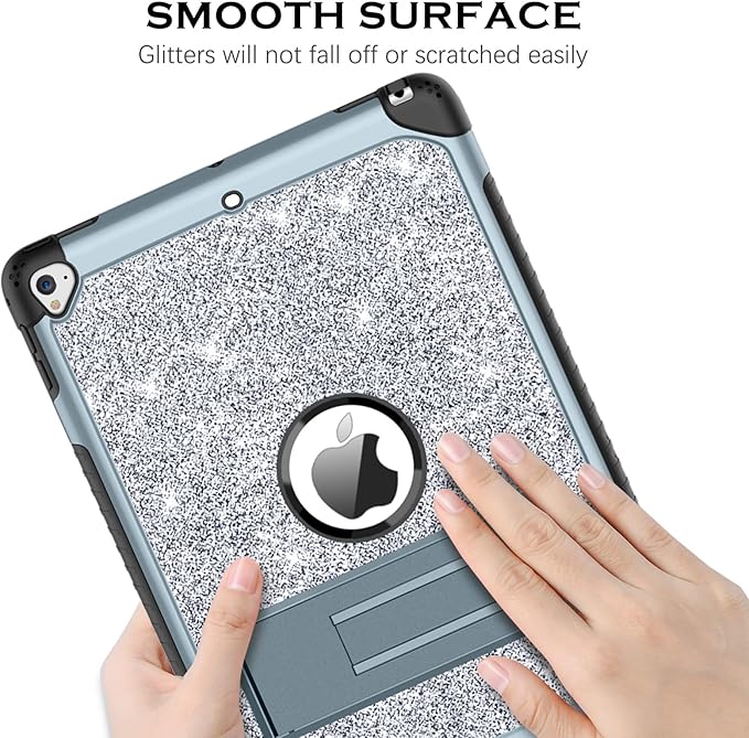 YINLAI Case for iPad 6th GenerationiPad 5th Generation CaseiPad 9.7 CaseGlitter Women Shockproof Drop Protection Cover with Kickstand iPad 9.7 inch iPad Air2 A1893/A1954/A1822/A1823Titanium Blue