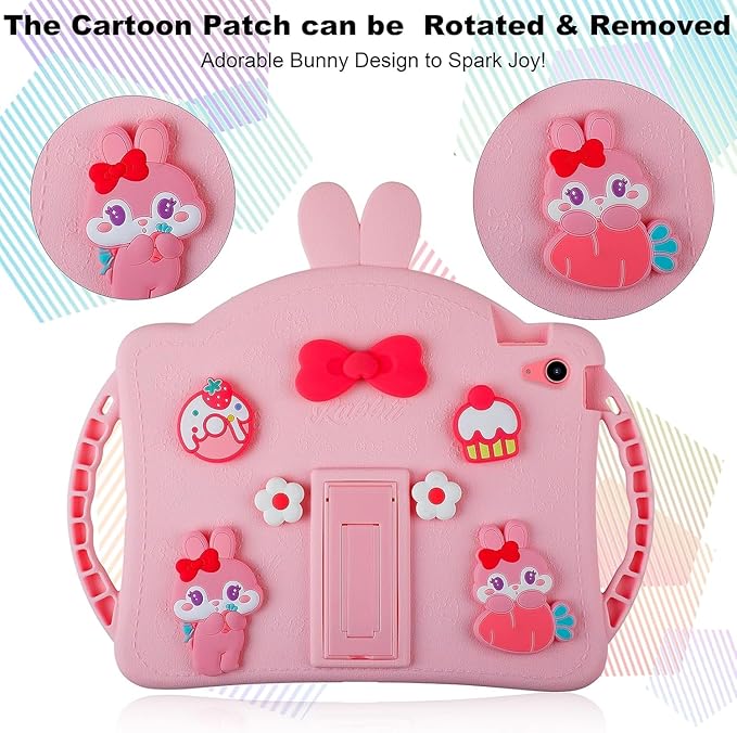 for iPad 6th/ 5th Generation 9.7inch 2018/2017 Case for Kids Girls with Kickstand Strap Wallet Soft Protective Tablet Cover for iPad Air 2nd Generation iPad Pro 2016 (Pink)