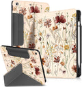 for iPad 9th/8th/7th Generation 10.2 Inch Case with Pen Holder for Boys Girls Women Men Cute Cartoon Anime Cool Funny Protector Stand Tablet Cover for Apple i Pad 7/8/9 Grow Flower