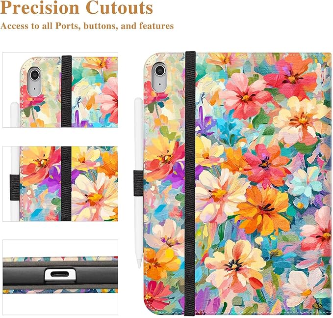 Vimorco Case for iPad (A16) 11th Generation 11 inch (2025)for iPad 10th Gen 10.9 inch (2022)Pencil Holder&ampHand Strap&ampPocketMultiple Stand Protector Folio CoverAuto Wake/SleepOil Painting