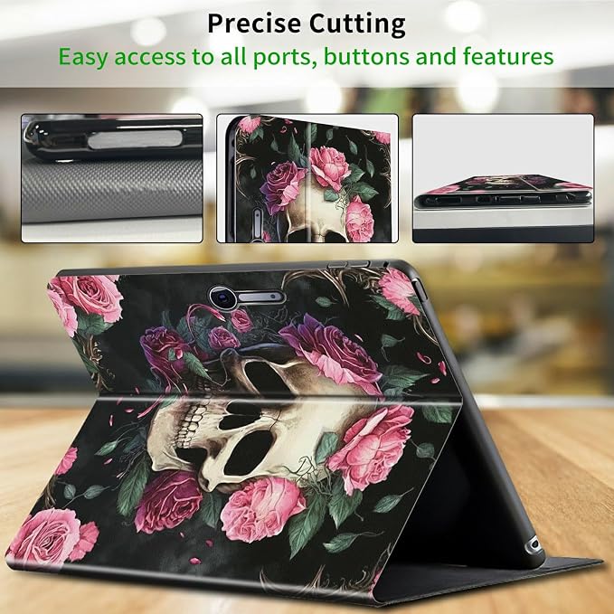 Pink Rose Flower Skull